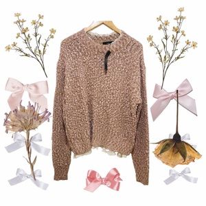 Pink knit Mia sweater with tags.